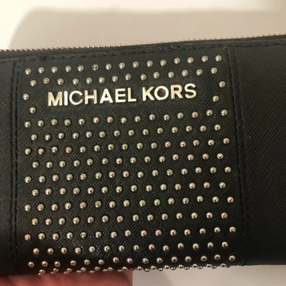 Michael kors black wristlet clutch micro studs